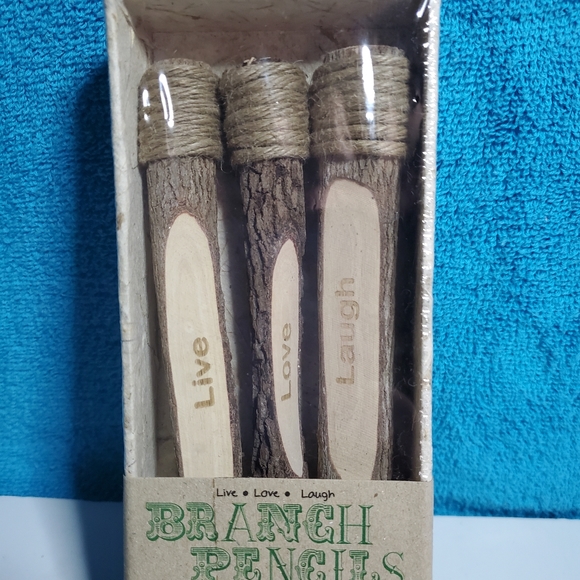 NEW 3 Branch Pencils - Set of 3 Tree Branch - Live Laugh Love Wedding FarmDecor - Picture 2 of 8